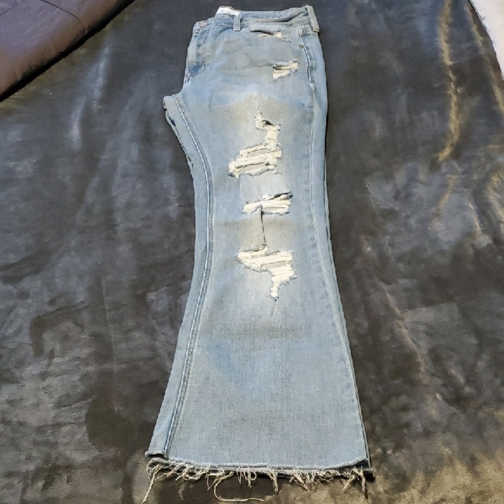 KanCan Light Blue Distressed Flare Jeans